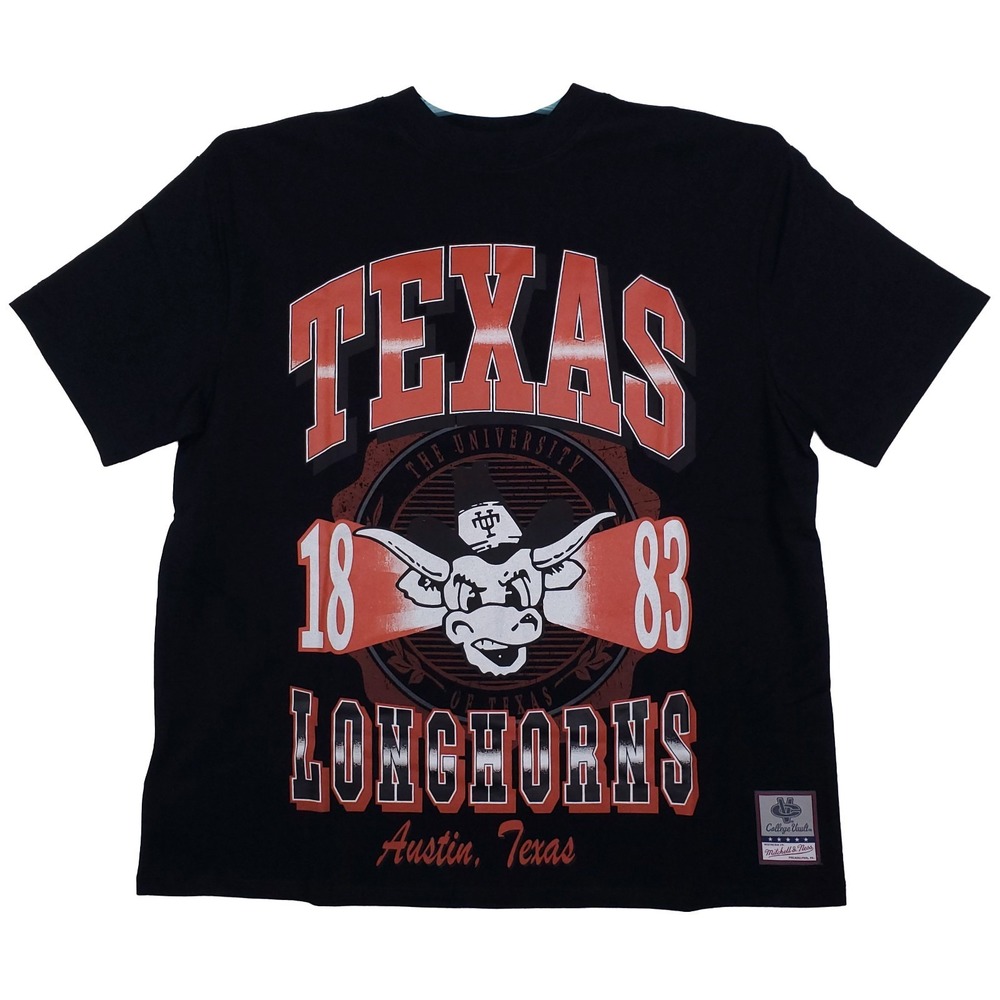 Texas Longhorns Mitchell & Ness NCAA Womens Medium Boyfriend Tee Shirt Black NWT